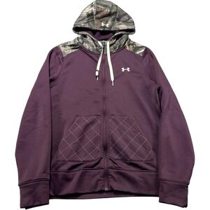 Under Armour Storm Hoodie Women Medium Purple Mossy Oak Camo Full Zip Sweatshirt